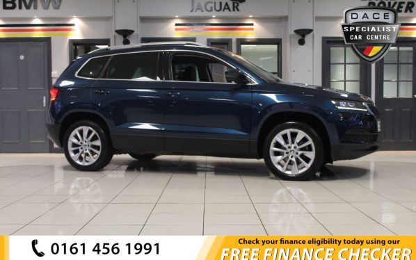 Used 2018 BLUE SKODA KAROQ Estate 1.5 SE L TSI DSG 5d AUTO 148 BHP (reg. 2018-06-25) for sale in Hazel Grove