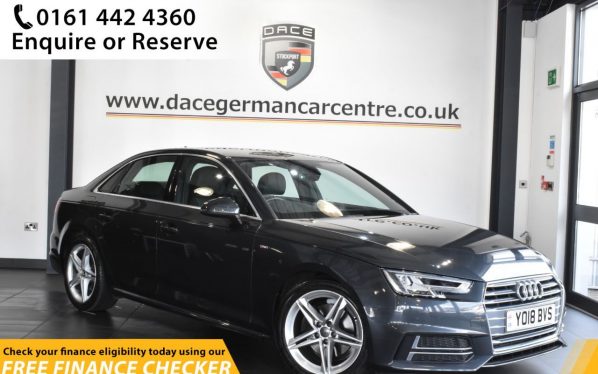 Used 2018 GREY AUDI A4 Saloon 2.0 TFSI S LINE 4d AUTO 188 BHP (reg. 2018-07-26) for sale in Hale