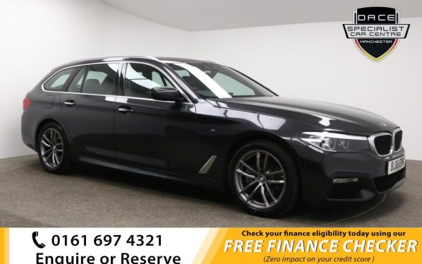 Used 2018 GREY BMW 5 SERIES Estate 2.0 520D M SPORT TOURING 5d AUTO 188 BHP (reg. 2018-04-26) for sale in Whitefield