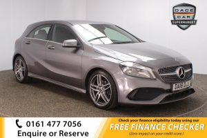 Used 2018 GREY MERCEDES-BENZ A-CLASS Hatchback 1.6 A 180 AMG LINE 5d AUTO 121 BHP (reg. 2018-04-30) for sale in Royton