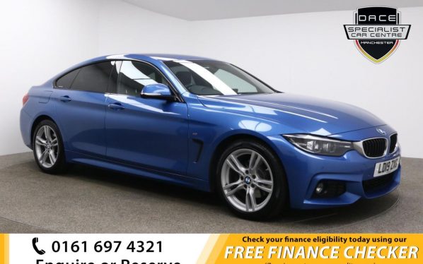 Used 2019 BLUE BMW 4 SERIES Coupe 2.0 420D M SPORT GRAN COUPE 4d AUTO 188 BHP (reg. 2019-03-29) for sale in Whitefield