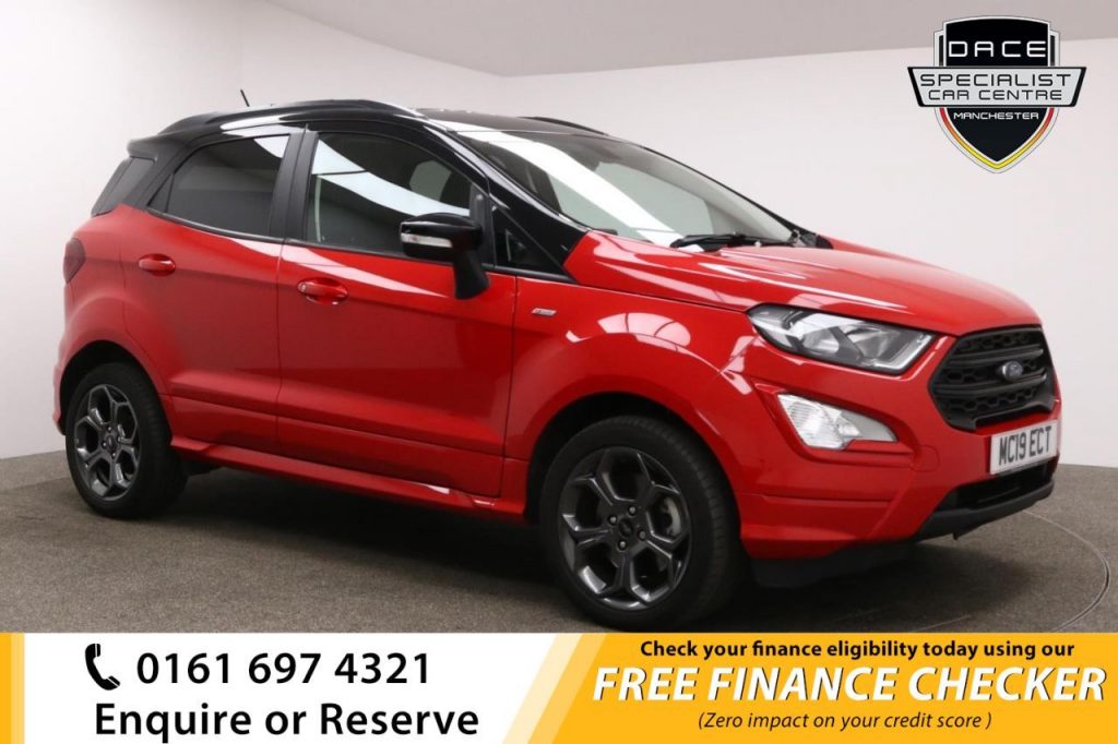 Used 2019 RED FORD ECOSPORT Hatchback 1.0 ST-LINE 5d 124 BHP (reg. 2019-05-30) for sale in Whitefield