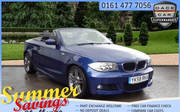 Used 2008 BLUE BMW 1 SERIES Convertible 2.0 120D M SPORT 2d 175 BHP (reg. 2008-09-01) for sale in Saddleworth