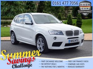 Used 2012 WHITE BMW X3 Estate 3.0 XDRIVE30D M SPORT 5d AUTO 255 BHP (reg. 2012-07-23) for sale in Saddleworth