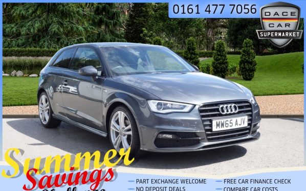 Used 2015 GREY AUDI A3 Hatchback 2.0 TDI S LINE NAV 3d AUTO 148 BHP (reg. 2015-10-30) for sale in Saddleworth