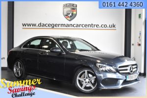 Used 2015 GREY MERCEDES-BENZ C-CLASS Saloon 2.1 C220 D AMG LINE 4d AUTO 170 BHP (reg. 2015-09-01) for sale in Urmston