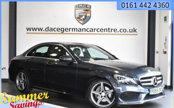 Used 2015 GREY MERCEDES-BENZ C-CLASS Saloon 2.1 C220 D AMG LINE 4d AUTO 170 BHP (reg. 2015-09-01) for sale in Urmston