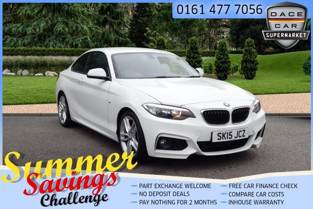 Used 2015 WHITE BMW 2 SERIES Coupe 2.0 220D M SPORT 2d 188 BHP (reg. 2015-03-09) for sale in Saddleworth