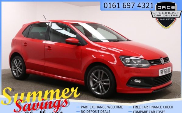 Used 2016 RED VOLKSWAGEN POLO Hatchback 1.2 R LINE TSI 5d 89 BHP (reg. 2016-07-22) for sale in Farnworth