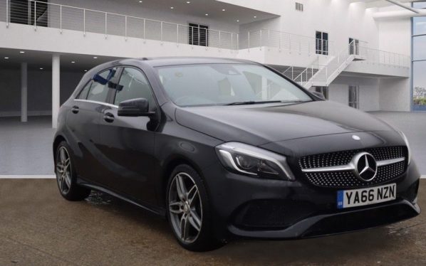 Used 2017 BLACK MERCEDES-BENZ A-CLASS Hatchback 2.1 A 200 D AMG LINE PREMIUM 5DR AUTO 134 BHP (reg. 2017-01-19) for sale in Urmston