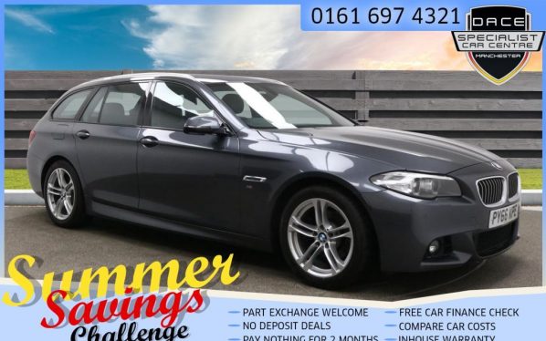 Used 2017 GREY BMW 5 SERIES Estate 2.0 520D M SPORT TOURING 5d AUTO 188 BHP (reg. 2017-02-28) for sale in Farnworth
