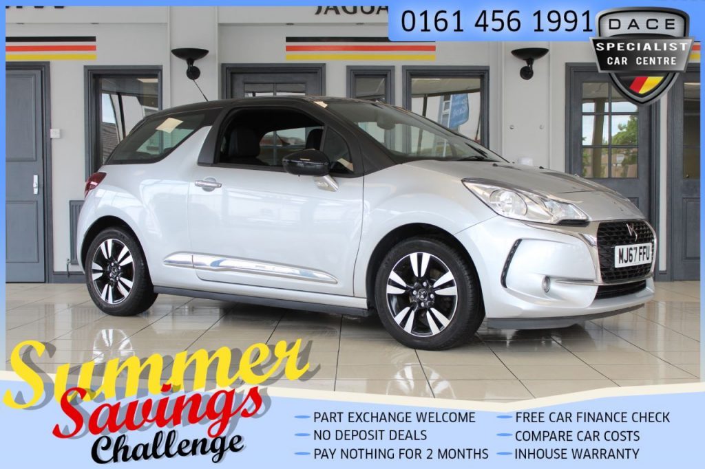 Used 2017 SILVER DS DS 3 Hatchback 1.2 PURETECH CHIC S/S 3d 109 BHP (reg. 2017-10-31) for sale in Hazel Grove