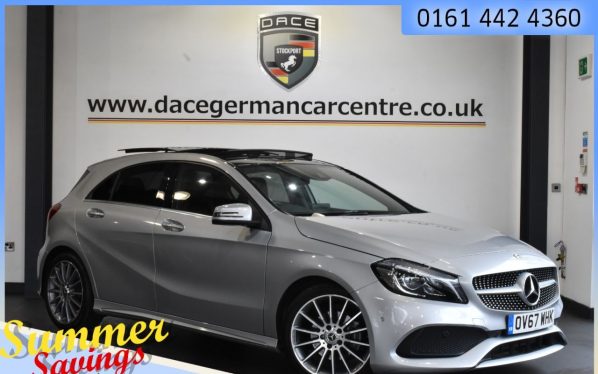 Used 2017 SILVER MERCEDES-BENZ A-CLASS Hatchback 1.6 A 180 AMG LINE PREMIUM PLUS 5DR AUTO 121 BHP (reg. 2017-11-16) for sale in Urmston