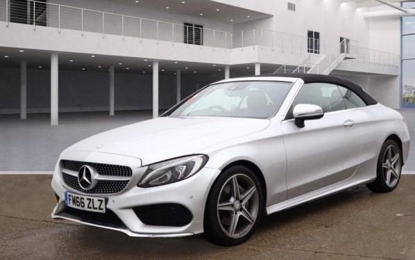 Used 2017 SILVER MERCEDES-BENZ C-CLASS Convertible 2.1 C 220 D AMG LINE 2DR AUTO 168 BHP (reg. 2017-01-31) for sale in Urmston