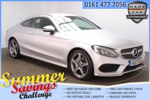 Used 2017 SILVER MERCEDES-BENZ C CLASS Coupe 2.1 C 220 D AMG LINE 2d AUTO 168 BHP (reg. 2017-07-24) for sale in Saddleworth