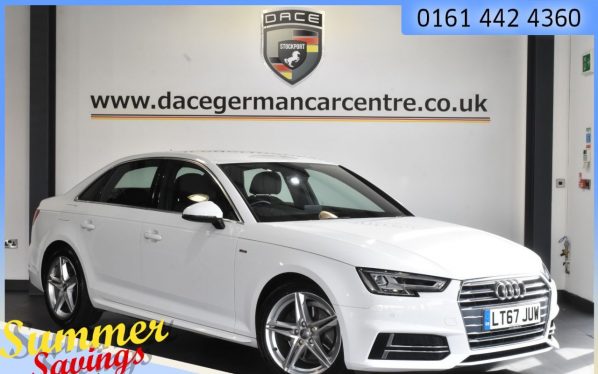 Used 2017 WHITE AUDI A4 Saloon 2.0 TDI S LINE 4DR AUTO 148 BHP (reg. 2017-09-01) for sale in Urmston