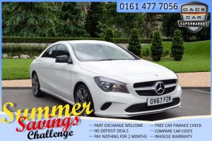 Used 2017 WHITE MERCEDES-BENZ CLA Coupe 2.1 CLA 200 D SPORT 4d 134 BHP (reg. 2017-11-24) for sale in Saddleworth