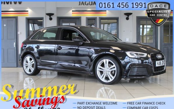 Used 2018 BLACK AUDI A3 Hatchback 1.6 TDI S LINE 5DR AUTO 114 BHP (reg. 2018-03-29) for sale in Hazel Grove