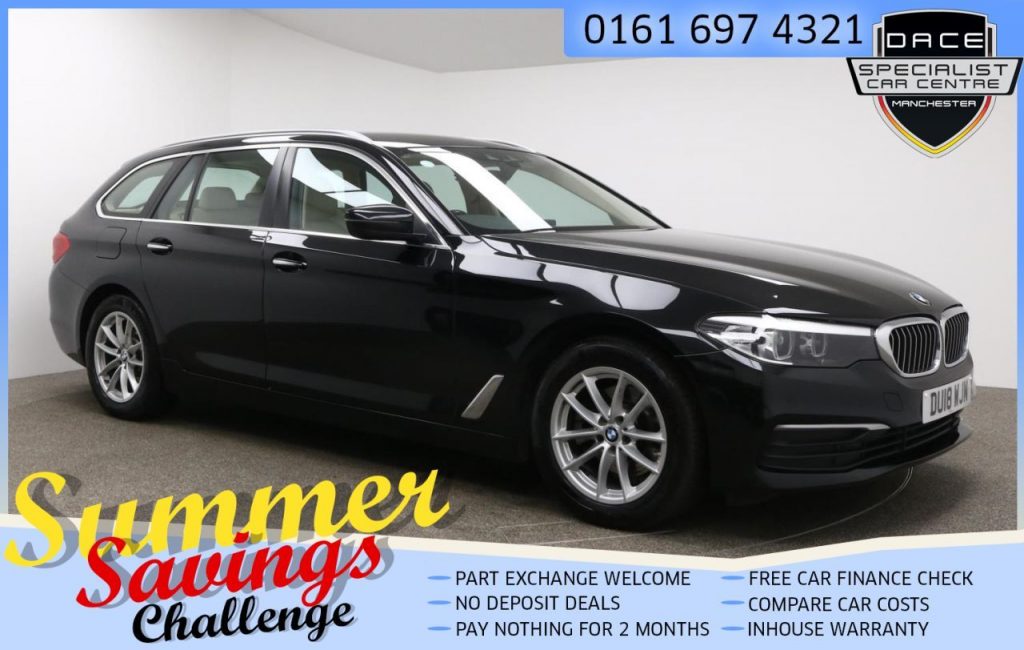Used 2018 BLACK BMW 5 SERIES Estate 2.0 520D SE TOURING 5d AUTO 188 BHP (reg. 2018-06-08) for sale in Farnworth