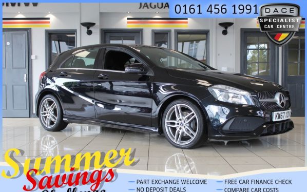 Used 2018 BLACK MERCEDES-BENZ A-CLASS Hatchback 2.1 A 200 D AMG LINE 5d 134 BHP (reg. 2018-01-31) for sale in Hazel Grove