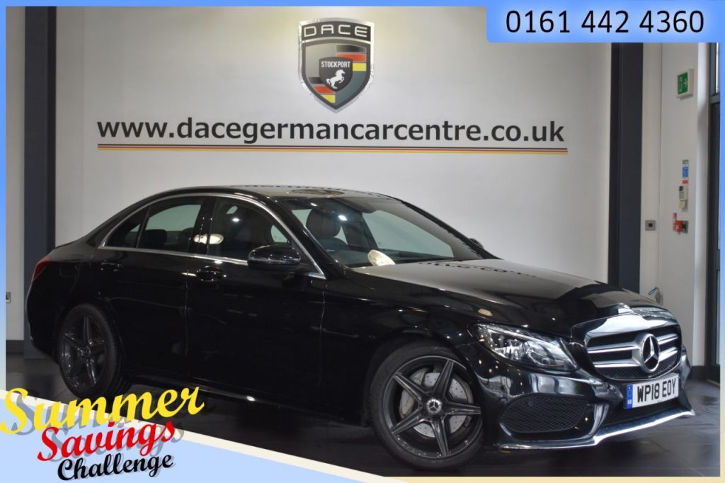 Used 2018 BLACK MERCEDES-BENZ C-CLASS Saloon 2.1 C 220 D AMG LINE 4DR AUTO 170 BHP (reg. 2018-07-02) for sale in Urmston