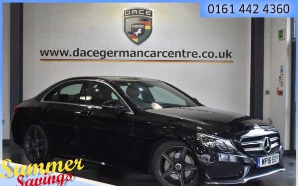 Used 2018 BLACK MERCEDES-BENZ C-CLASS Saloon 2.1 C 220 D AMG LINE 4DR AUTO 170 BHP (reg. 2018-07-02) for sale in Urmston