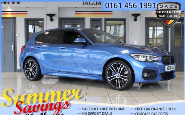 Used 2018 BLUE BMW 1 SERIES Hatchback 1.5 116D M SPORT SHADOW EDITION 5d AUTO 114 BHP (reg. 2018-04-13) for sale in Hazel Grove