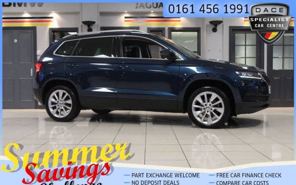 Used 2018 BLUE SKODA KAROQ Estate 1.5 SE L TSI DSG 5d AUTO 148 BHP (reg. 2018-06-25) for sale in Hazel Grove