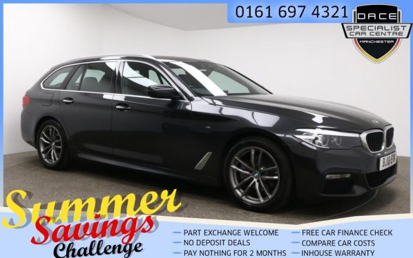 Used 2018 GREY BMW 5 SERIES Estate 2.0 520D M SPORT TOURING 5d AUTO 188 BHP (reg. 2018-04-26) for sale in Farnworth