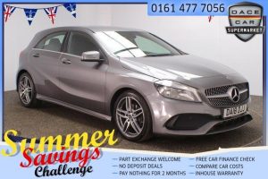 Used 2018 GREY MERCEDES-BENZ A-CLASS Hatchback 1.6 A 180 AMG LINE 5d AUTO 121 BHP (reg. 2018-04-30) for sale in Saddleworth