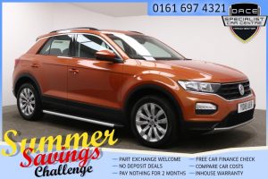 Used 2018 ORANGE VOLKSWAGEN T-ROC Hatchback 1.5 SE TSI EVO 5d 148 BHP (reg. 2018-03-02) for sale in Farnworth