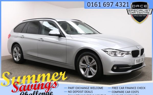 Used 2018 SILVER BMW 3 SERIES Estate 2.0 320D XDRIVE SPORT TOURING 5d AUTO 188 BHP (reg. 2018-06-25) for sale in Farnworth