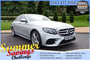 Used 2018 SILVER MERCEDES-BENZ E-CLASS Saloon 2.0 E 350 E AMG LINE 4d 282 BHP (reg. 2018-01-30) for sale in Saddleworth