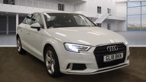 Used 2018 WHITE AUDI A3 Saloon 2.0 TDI SPORT 4d 148 BHP (reg. 2018-06-01) for sale in Saddleworth