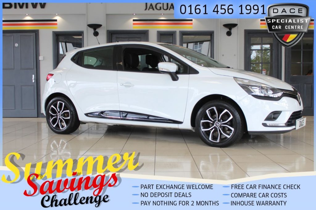 Used 2018 WHITE RENAULT CLIO Hatchback 0.9 PLAY TCE 5d 76 BHP (reg. 2018-09-16) for sale in Hazel Grove