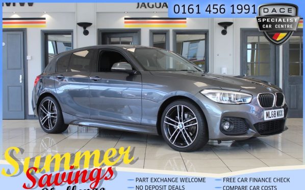 Used 2019 GREY BMW 1 SERIES Hatchback 2.0 118D M SPORT 5d 147 BHP (reg. 2019-01-01) for sale in Hazel Grove