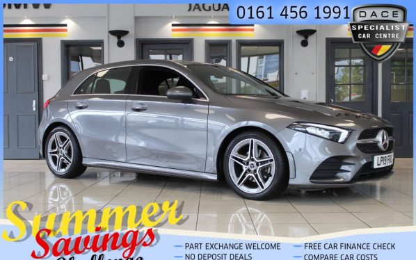 Used 2019 GREY MERCEDES-BENZ A-CLASS Hatchback 1.3 A 180 AMG LINE EXECUTIVE 5d AUTO 135 BHP (reg. 2019-05-09) for sale in Hazel Grove