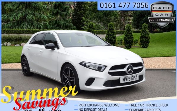 Used 2019 WHITE MERCEDES-BENZ A-CLASS Hatchback 1.3 A 180 SPORT 5d 135 BHP (reg. 2019-03-01) for sale in Saddleworth