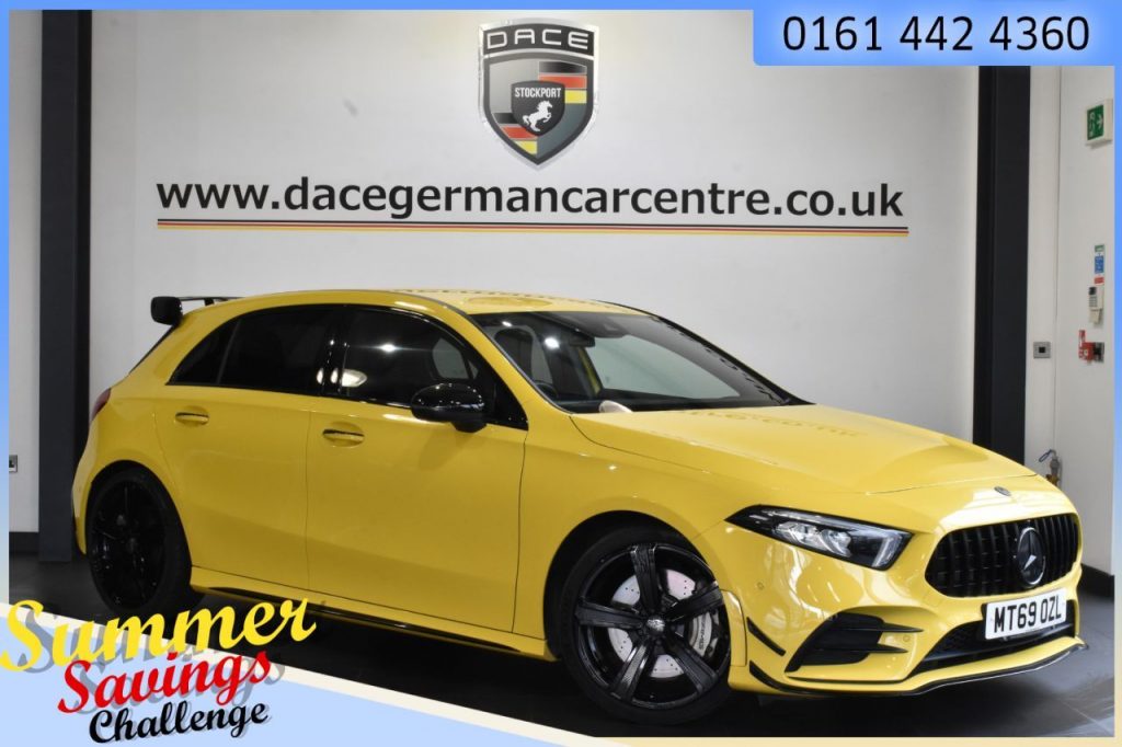 Used 2019 YELLOW MERCEDES-BENZ A-CLASS Hatchback 2.0 AMG A 35 4MATIC [PREMIUM] 5DR AUTO 302 BHP - OVER  and pound;4500 OF EXTRAS !! (reg. 2019-10-30) for sale in Urmston