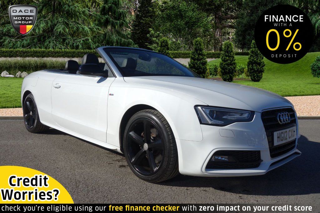 Used 2012 WHITE AUDI A5 CABRIOLET Convertible A5 S LINE TDI (reg. 2012-04-24) for sale in Altrincham