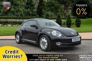 Used 2016 BLACK VOLKSWAGEN BEETLE Hatchback 1.4 DESIGN TSI BLUEMOTION TECHNOLOGY 3d 148 BHP (reg. 2016-03-30) for sale in Stockport