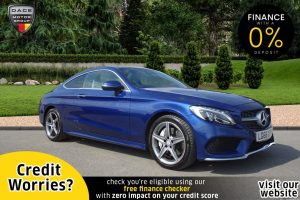 Used 2016 BLUE MERCEDES-BENZ C-CLASS Coupe 2.0 C 200 AMG LINE PREMIUM PLUS 2d AUTO 181 BHP (reg. 2016-09-19) for sale in Stockport