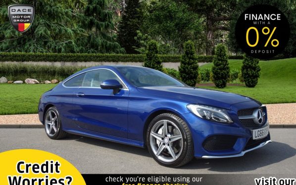 Used 2016 BLUE MERCEDES-BENZ C-CLASS Coupe 2.0 C 200 AMG LINE PREMIUM PLUS 2d AUTO 181 BHP (reg. 2016-09-19) for sale in Stockport