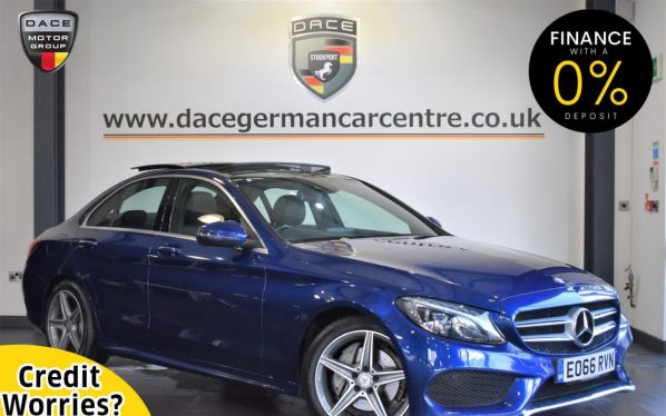 Used 2016 BLUE MERCEDES-BENZ C-CLASS Saloon 2.0 C200 AMG LINE PREMIUM PLUS 4DR AUTO 184 BHP (reg. 2016-10-08) for sale in Altrincham