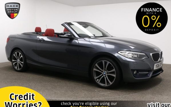 Used 2016 GREY BMW 2 SERIES Convertible 2.0 220D SPORT 2d AUTO 188 BHP (reg. 2016-07-29) for sale in Manchester