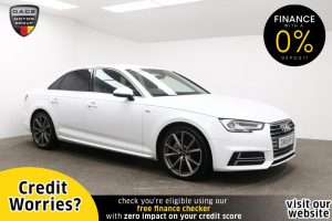 Used 2016 WHITE AUDI A4 Saloon 2.0 TDI S LINE 4d 188 BHP (reg. 2016-09-29) for sale in Manchester