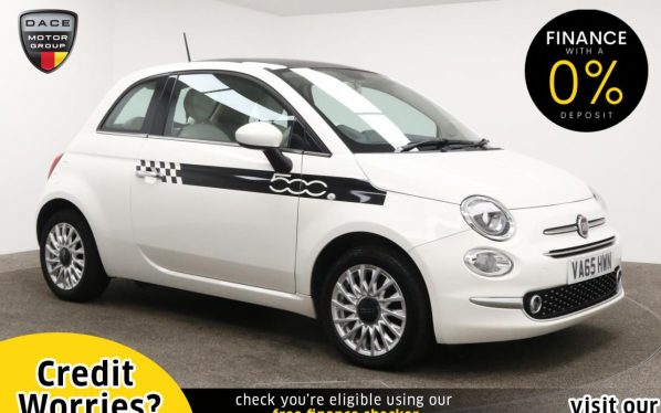 Used 2016 WHITE FIAT 500 Hatchback 1.2 LOUNGE DUALOGIC 3d AUTO 69 BHP (reg. 2016-01-12) for sale in Manchester