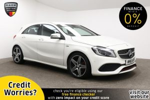Used 2016 WHITE MERCEDES-BENZ A-CLASS Hatchback 2.0 A 250 AMG 5d 215 BHP (reg. 2016-07-29) for sale in Manchester