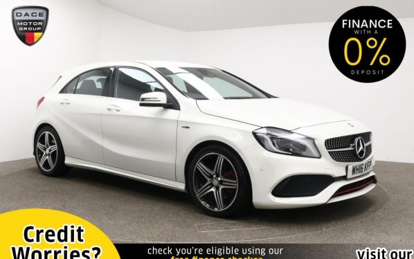Used 2016 WHITE MERCEDES-BENZ A-CLASS Hatchback 2.0 A 250 AMG 5d 215 BHP (reg. 2016-07-29) for sale in Manchester
