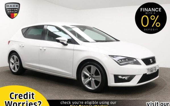 Used 2016 WHITE SEAT LEON Hatchback 2.0 TDI FR TECHNOLOGY DSG 5d AUTO 150 BHP (reg. 2016-11-25) for sale in Manchester